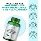 Simply Herbal Multivitamin | Probiotics & Ashwagandha | 60 Veg Tablets
