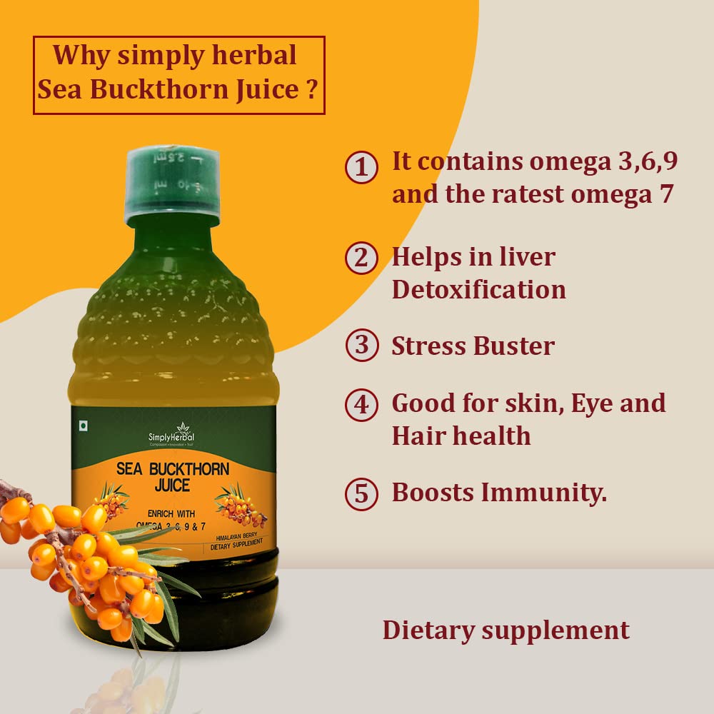 Simply Herbal Sea Buckthorn 400ml Drink | Vitamin C | Himalayan Berries