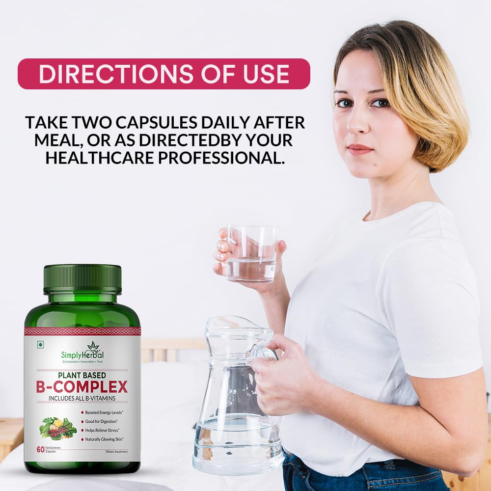 Simply Herbal Plant-Based Vitamin B Complex | 60 Capsules