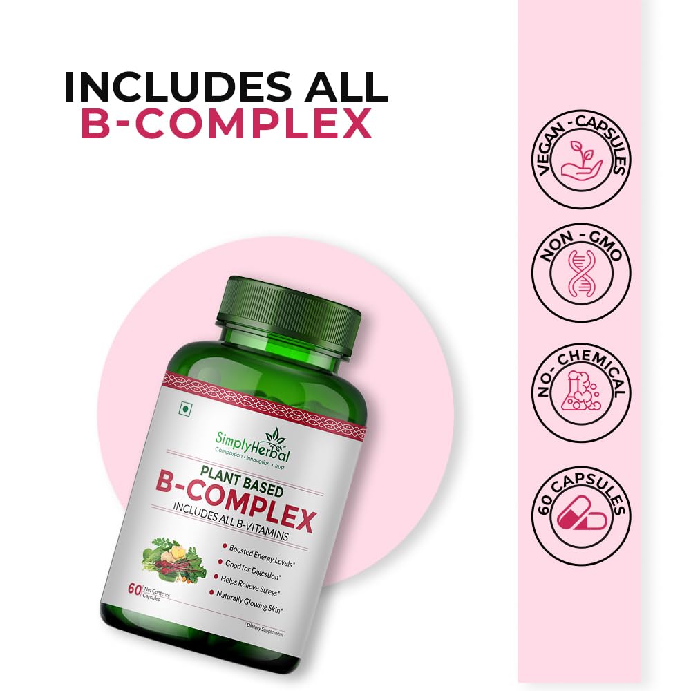 Simply Herbal Plant-Based Vitamin B Complex | 60 Capsules