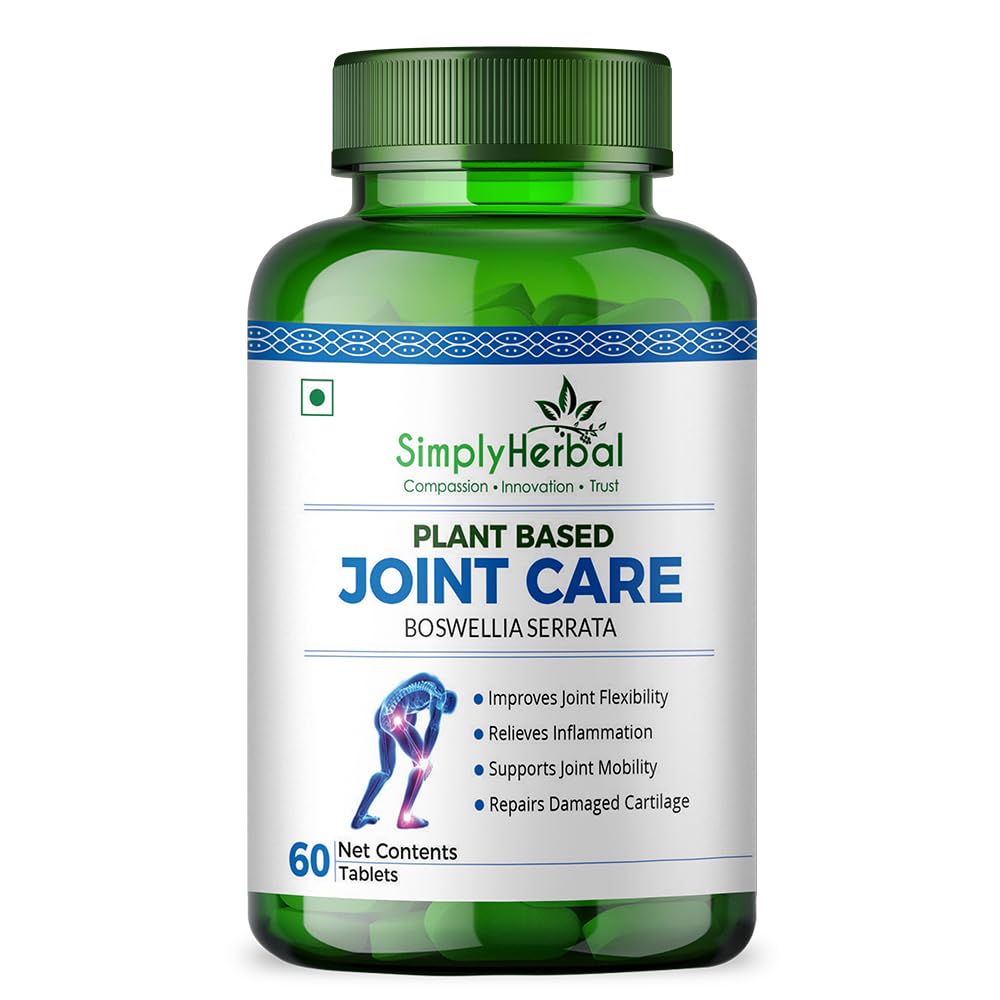Simply Herbal Joint Care Tablets | Moringa, Boswellia Serrata & Green Amla | 60 Tablets
