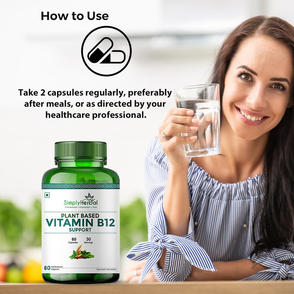 Simply Herbal Plant-Based Vitamin B12 | 60 Capsules