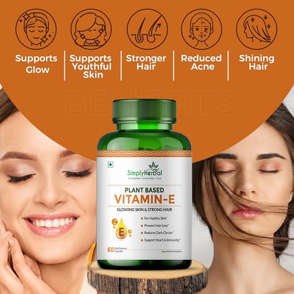 Simply Herbal Plant-Based Vitamin E | 10mg | 60 Capsules