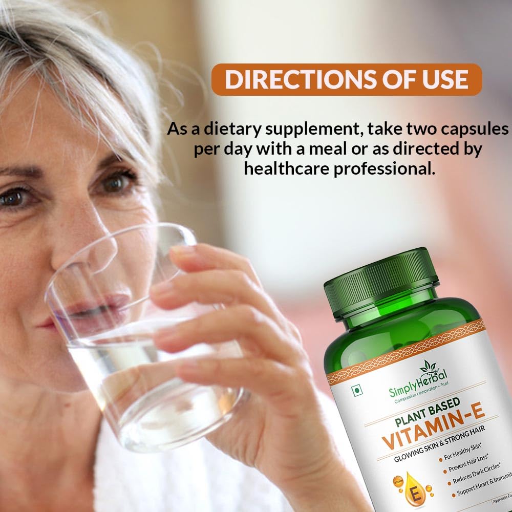 Simply Herbal Plant-Based Vitamin E | 10mg | 60 Capsules