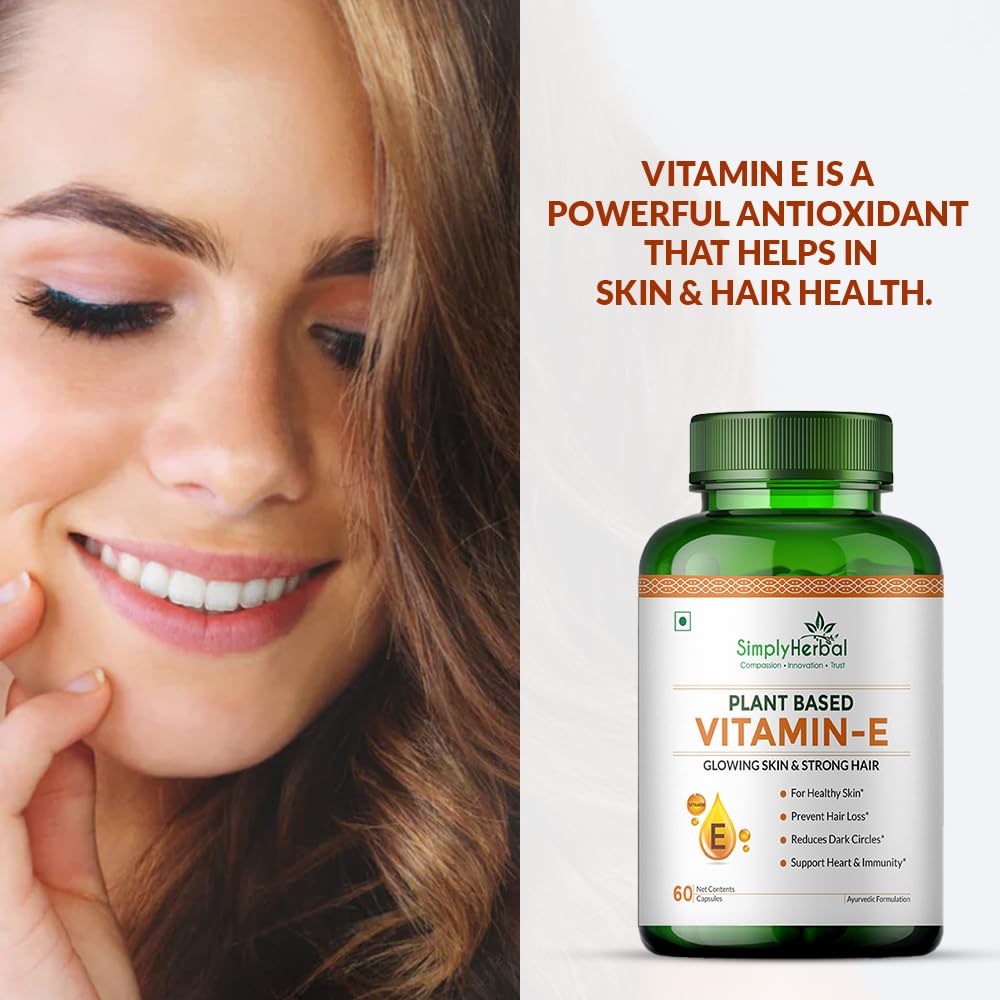 Simply Herbal Plant-Based Vitamin E | 10mg | 60 Capsules