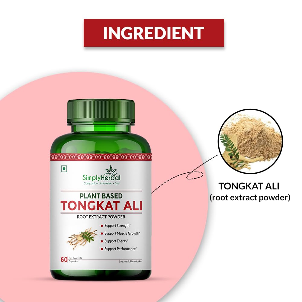 Simply Herbal Tongkat Ali | 1000mg | 60 Veg Capsules