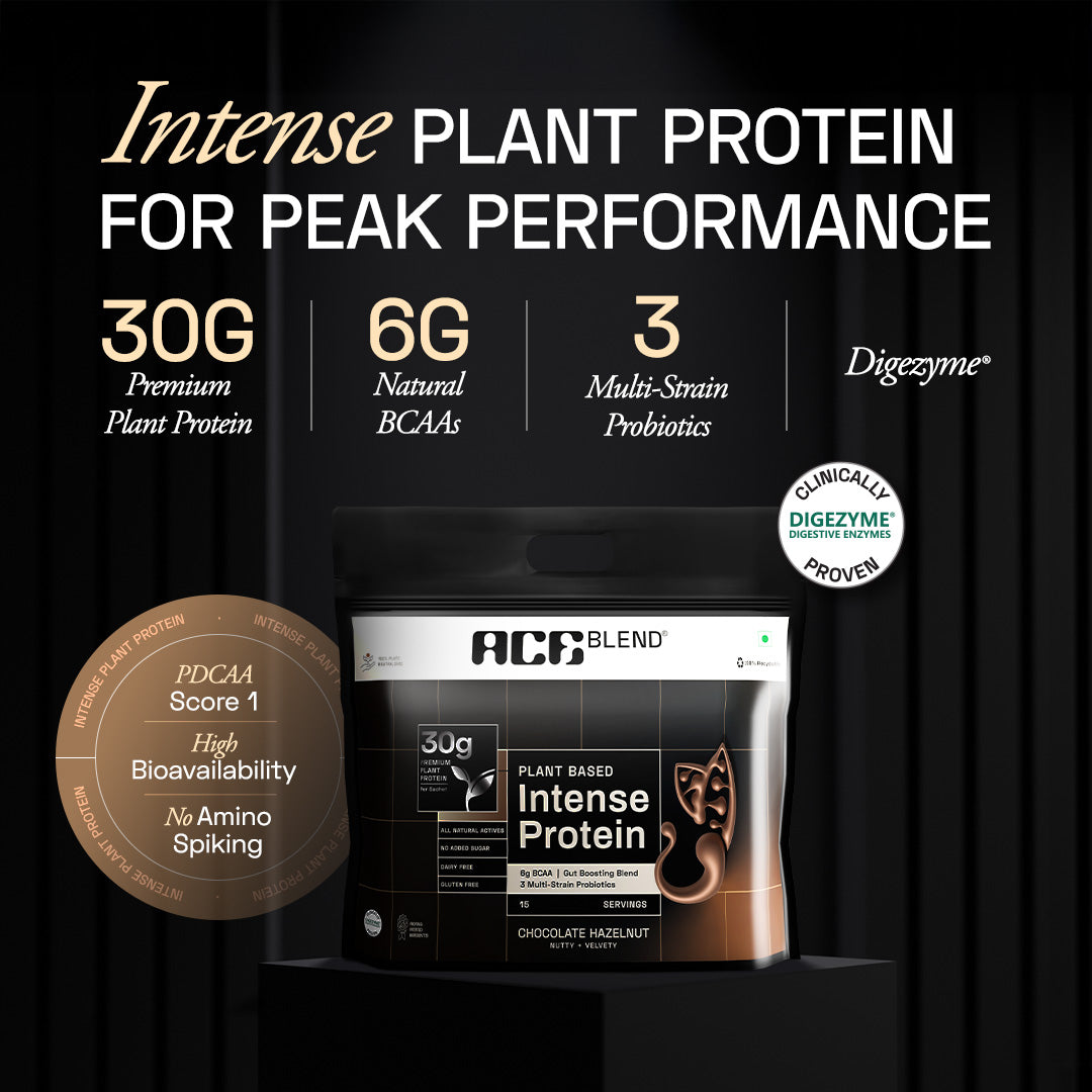 Ace Blend Intense 30G Plant Protein Muscle Growth & Recovery No Added Sugar - 15 Servings