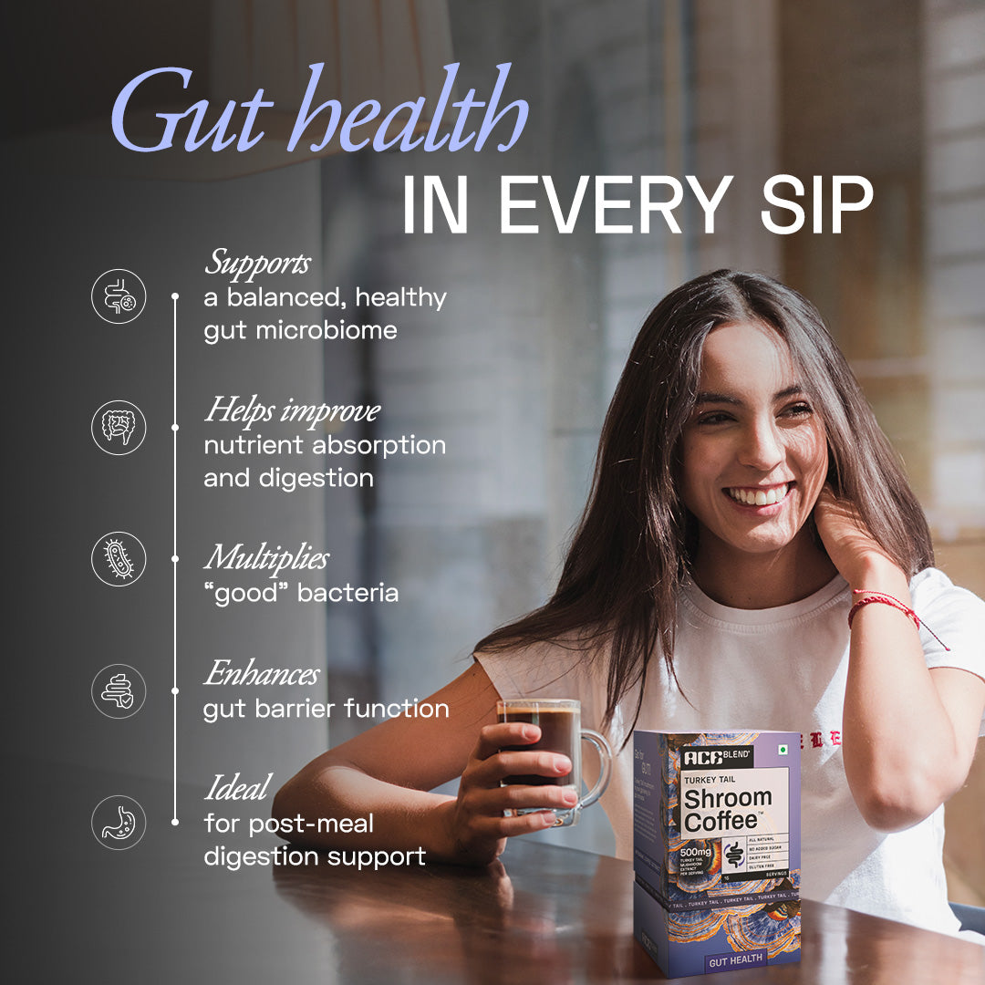Ace Blend Turkey Tail Shroom Coffee Gut Health & Digestion - 5 Servings