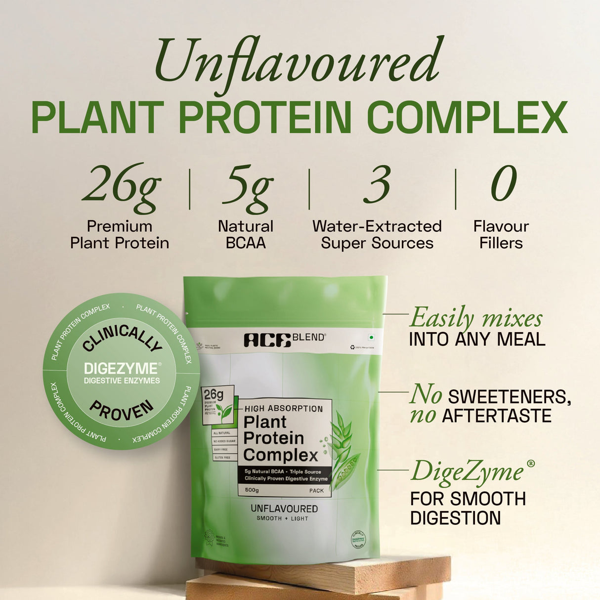 Ace Blend Plant Protein Triple Complex 26G Protein 500g