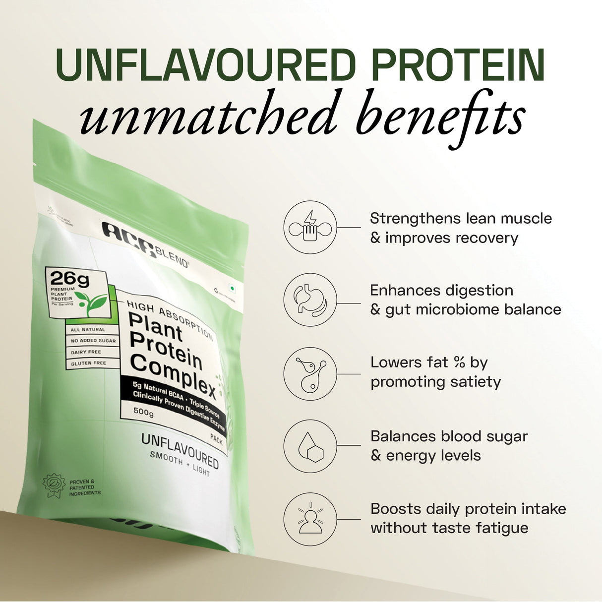 Ace Blend Plant Protein Triple Complex 26G Protein 500g