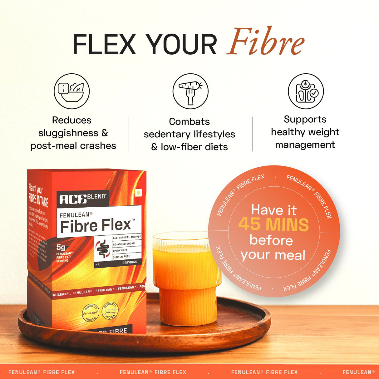 Ace Blend FenuLean Fibre Flex - 15 Servings