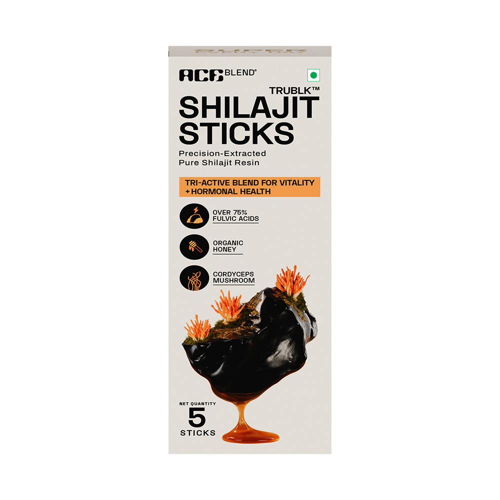 Ace Blend TRUBLK Shilajit Sticks With Over 75% Fulvic Acid & 80+ Trace Minerals - 5 Servings