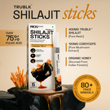 Ace Blend TRUBLK Shilajit Sticks With Over 75% Fulvic Acid & 80+ Trace Minerals - 5 Servings