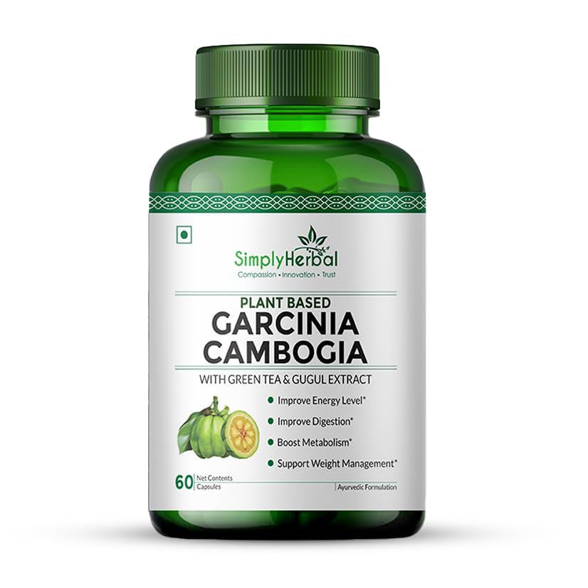 Simply Herbal Garcinia Cambogia 800mg | Green Tea & Guggul Extract | 60 Veg Capsules