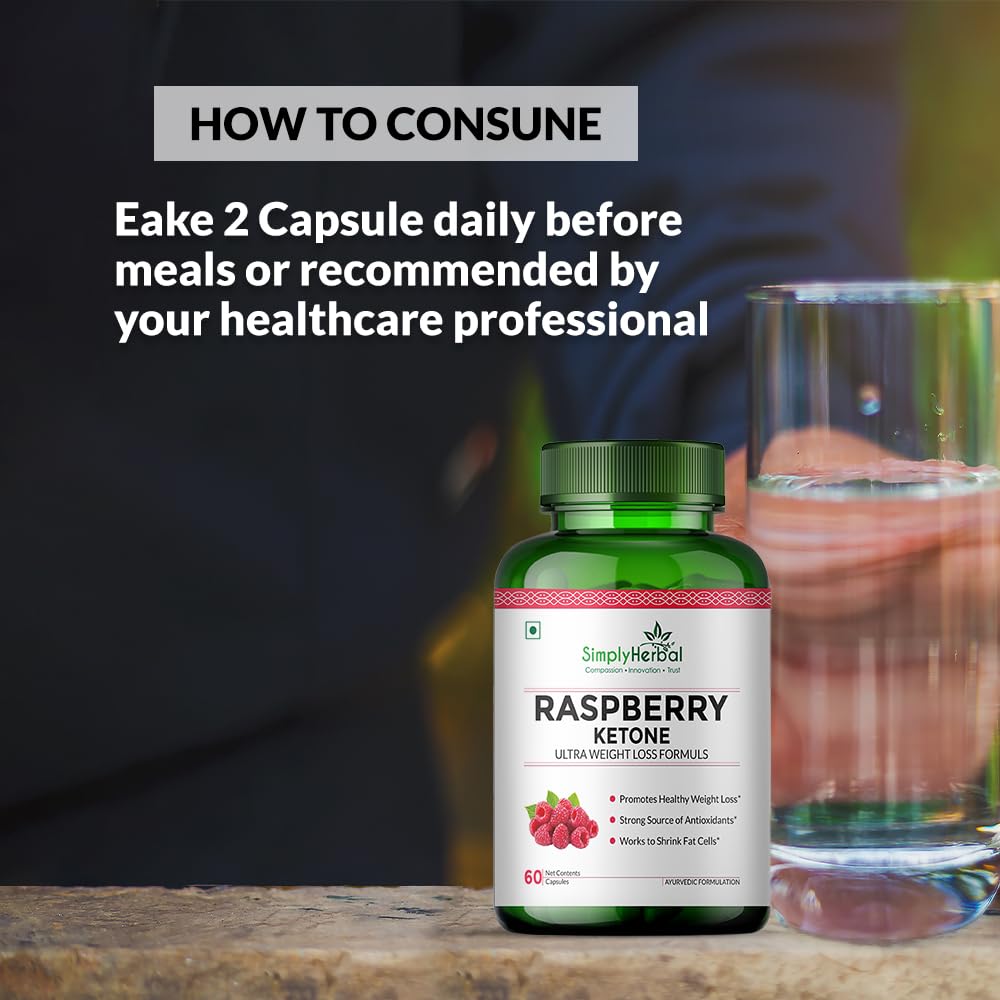 Simply Herbal Raspberry Ketone Fruit Extract 800mg | 60 Capsules