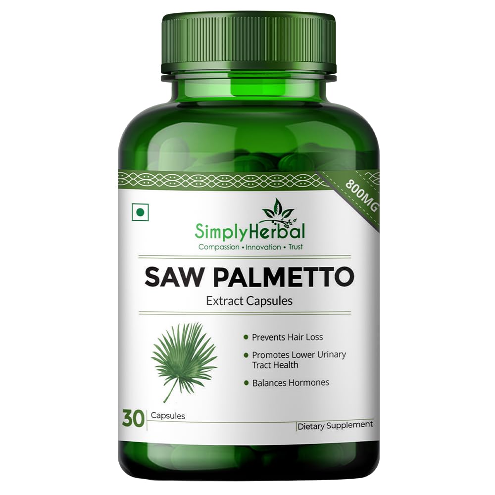 Simply Herbal Organics Saw Palmetto | 800mg | 30 Veg Capsules