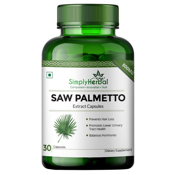 Simply Herbal Organics Saw Palmetto | 800mg | 30 Veg Capsules