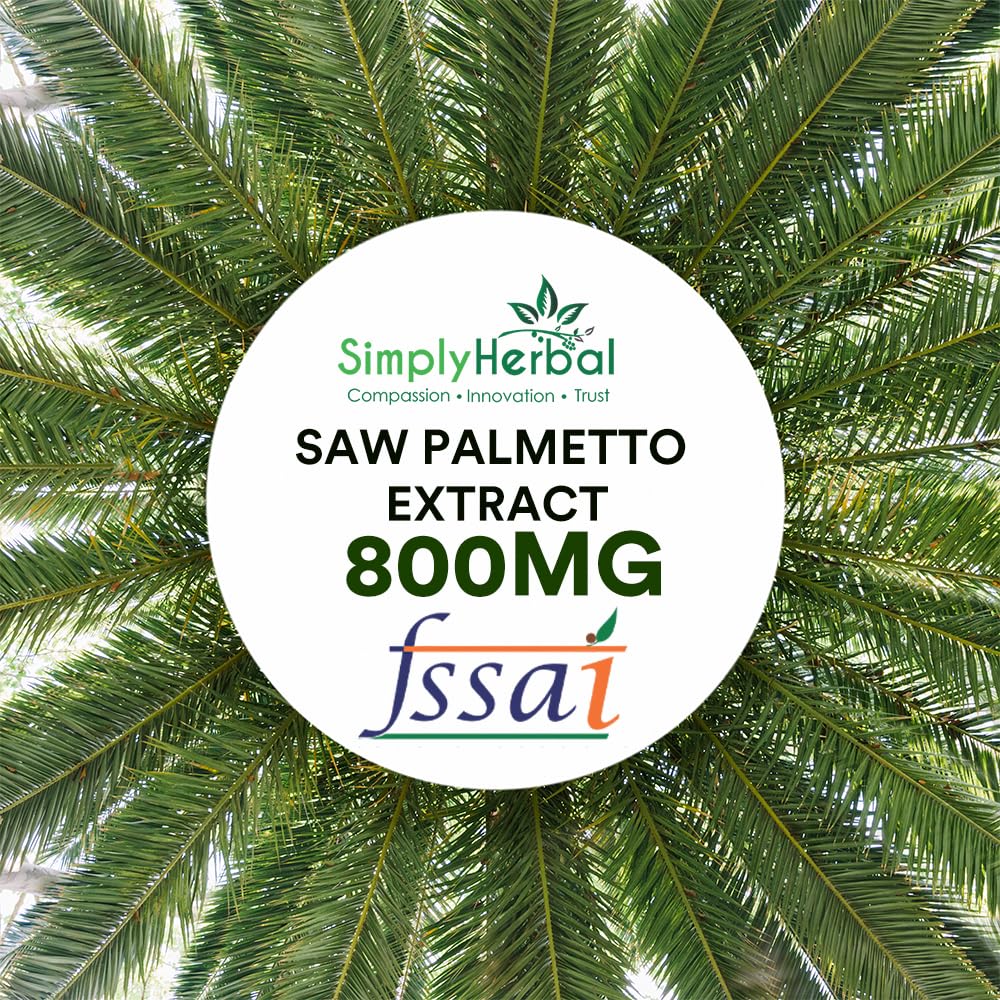 Simply Herbal Organics Saw Palmetto | 800mg | 30 Veg Capsules