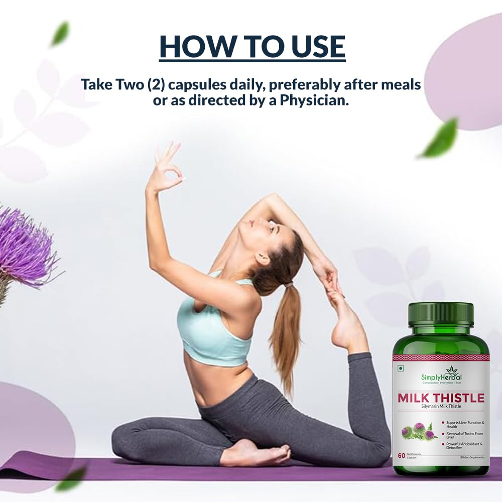 Simply Herbal Milk Thistle Extract | Silymarin (Marianum) | 60 Capsules