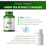 Simply Herbal Green Tea Extract Formula | 500mg | 60 Veg Capsules
