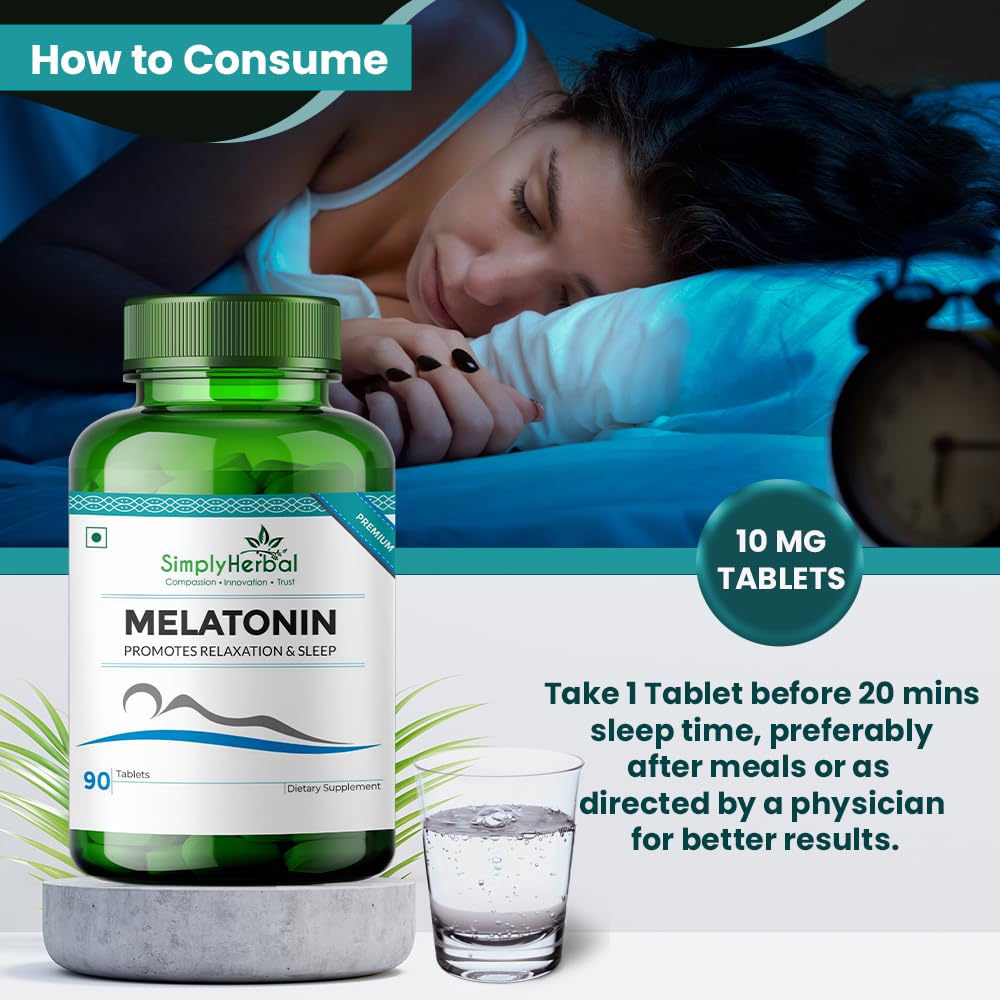Simply Herbal Melatonin 10mg Dietary | 90 Tablets
