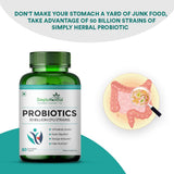 Simply Herbal Probiotics 50 Billion CFU | 14 Strains with Prebiotic | 60 Capsules