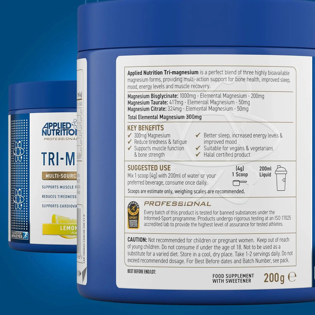 Applied Nutrition Tri-Magnesium | Multi-Source Magnesium | 200g (50 Servings)