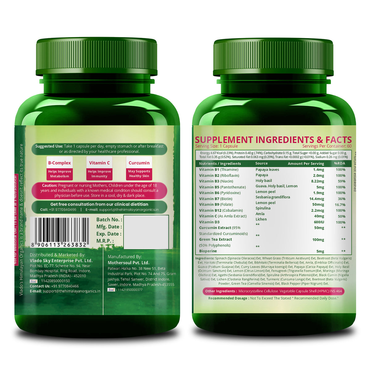Vlado's Himalayan Organics, Collagen Builder with Biotin Vitamin C - 60 Capsules
