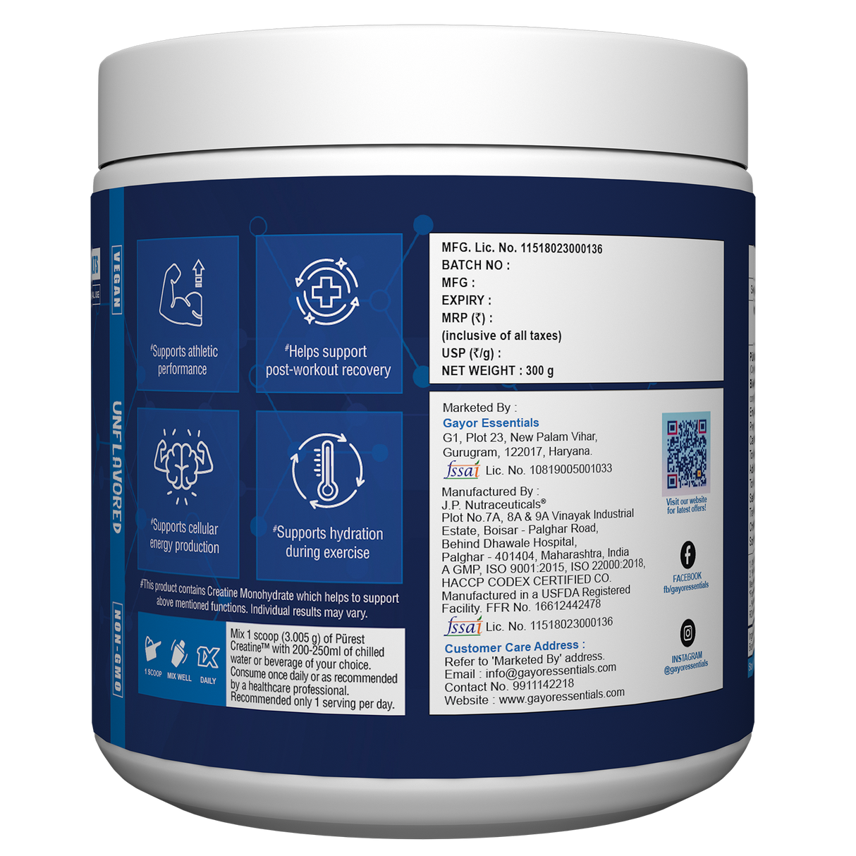 Gayor Essentials Crea Gayor Pro Creatine Monohydrate Powder | 300g
