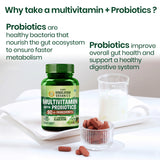 Himalayan Organics Immunity Multivitamin with Probiotics | 180 Veg Tablets | Energy & Immunity Support