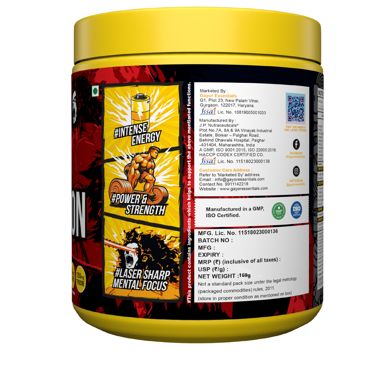 Gayor Essentials Zero Distraction Pre-Workout Powder 169g | 200mg Caffeine | 6g Citrulline