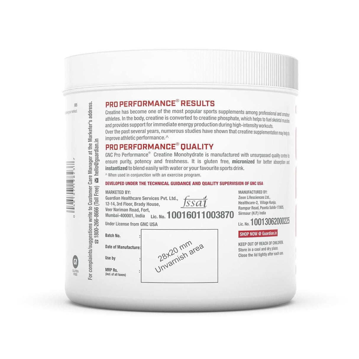 GNC Pro Performance Creatine Monohydrate , 250 Gms - Nutristar