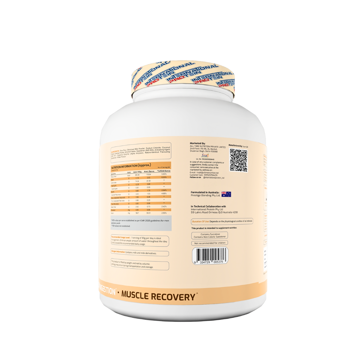 International Protein Cream of Rice | Premium Rice Cereal Powder | Easy Digesting Clean Carbohydrate | 2kg (66 Servings)