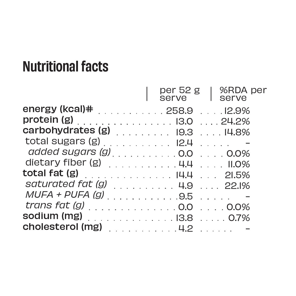 The Whole Truth - Protein Bars | Pack of 6 x 52g each | No Added Sugar | No Preservatives | No Artificial Sweeteners
