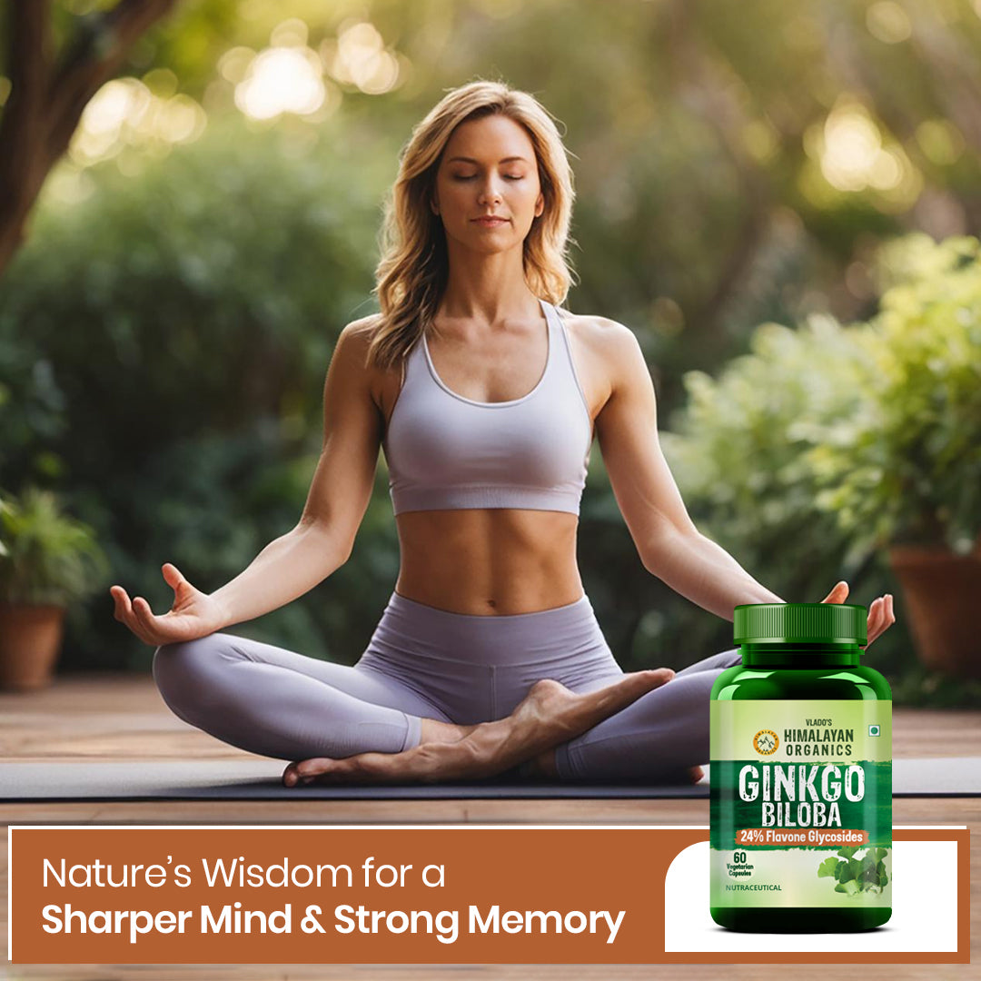 Vlado's Himalayan Organics, Ginkgo Biloba with Brahmi, 500mg - 60 Veg Capsules