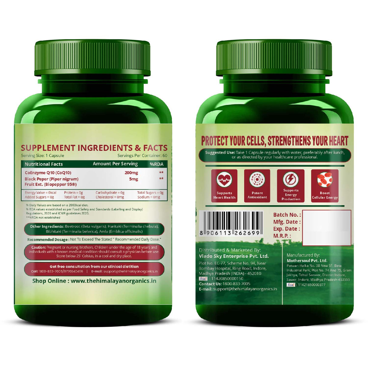 Vlado's Himalayan Organics, CoQ10, 200mg - 60 Veg Capsules