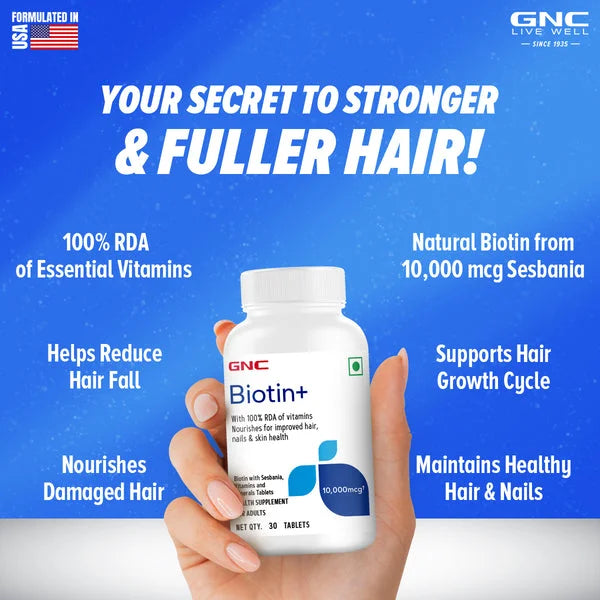 GNC Biotin Plus Tablets - 30 Tablets