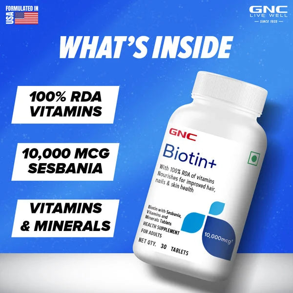 GNC Biotin Plus Tablets - 30 Tablets