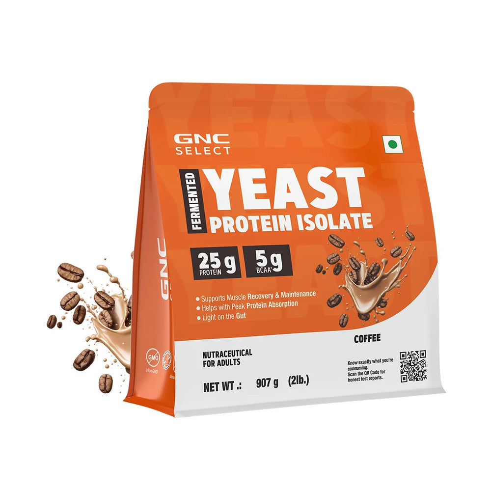 GNC Fermented Yeast Protein Isolate | 25g Protein | 5g BCAAs | Fermentation-Grown | Added Protease | 2lbs
