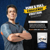 AS-IT-IS ATOM PWR Whey Protein 1 Kg + Nutristar Micronized CREA Gold Creatine Monohydrate 250g (83 Servings) - Power & Performance Stack