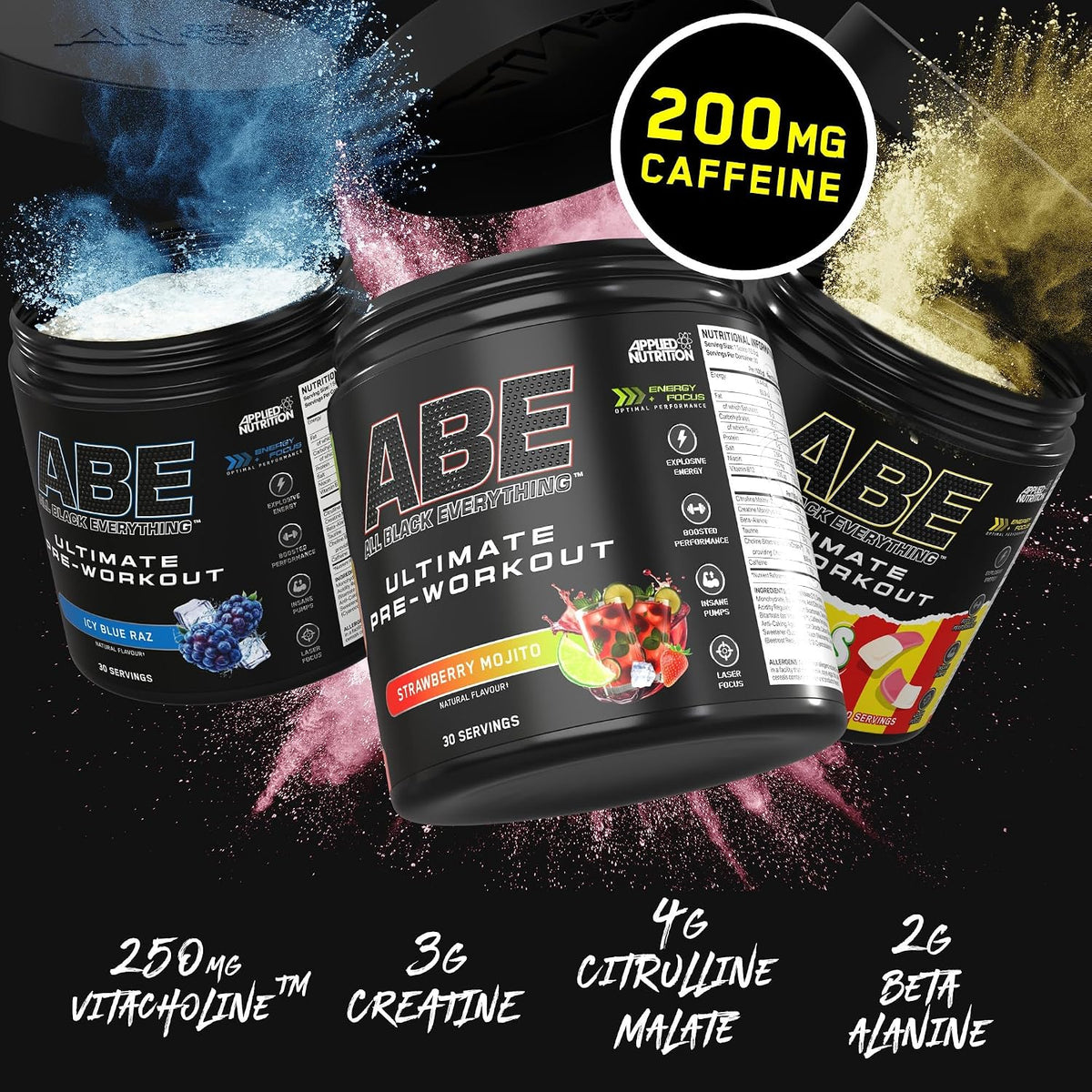 Applied Nutrition ABE (All Black Everything) Pre-Workout Powder | 375g (30 Servings)