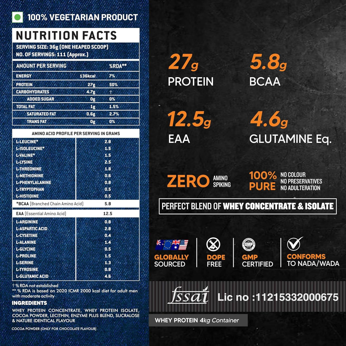 AS-IT-IS Atom Whey Protein with Digestive Enzymes - 4 Kg  (8.8 Lbs)