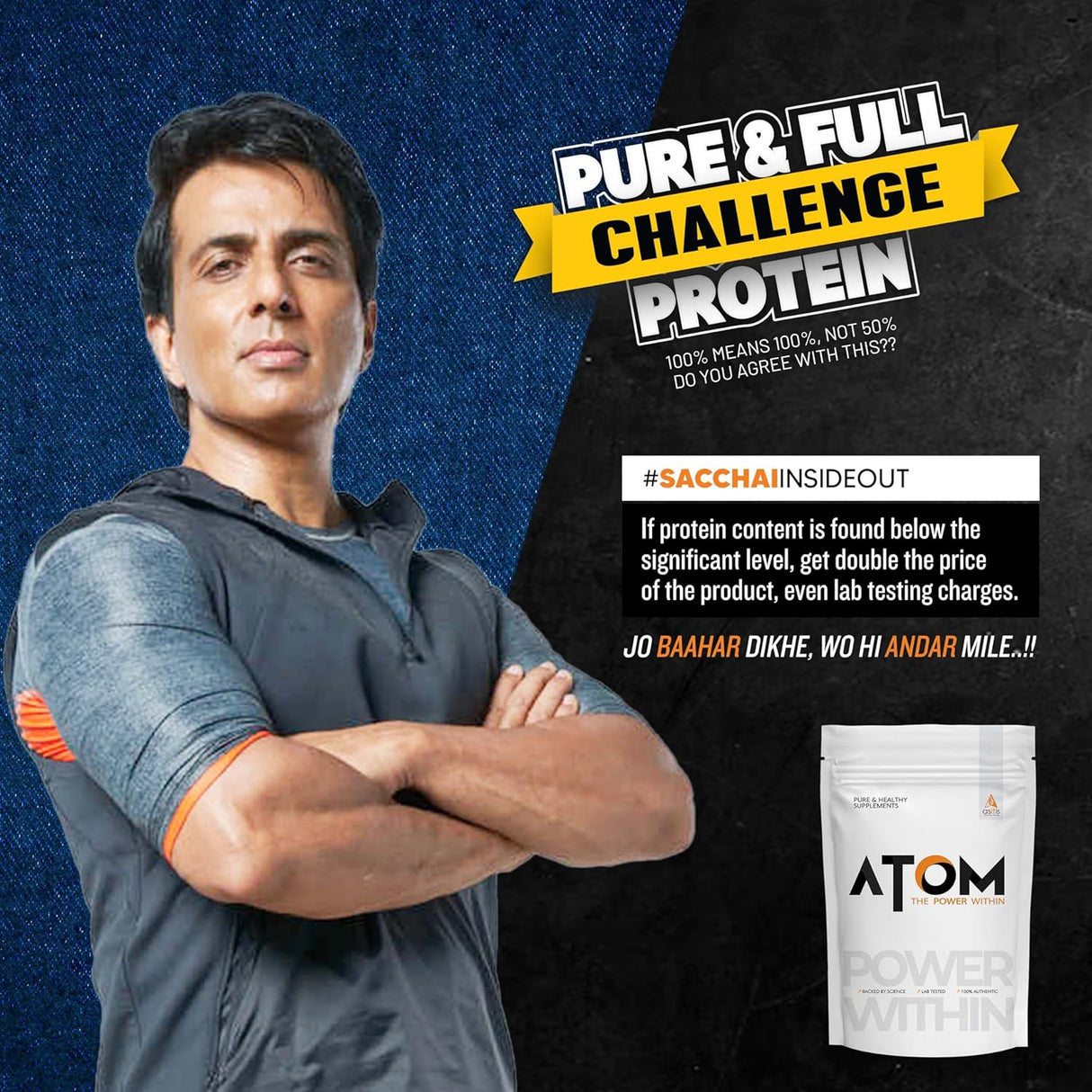 AS-IT-IS Atom Whey Protein with Digestive Enzymes - 4 Kg  (8.8 Lbs)