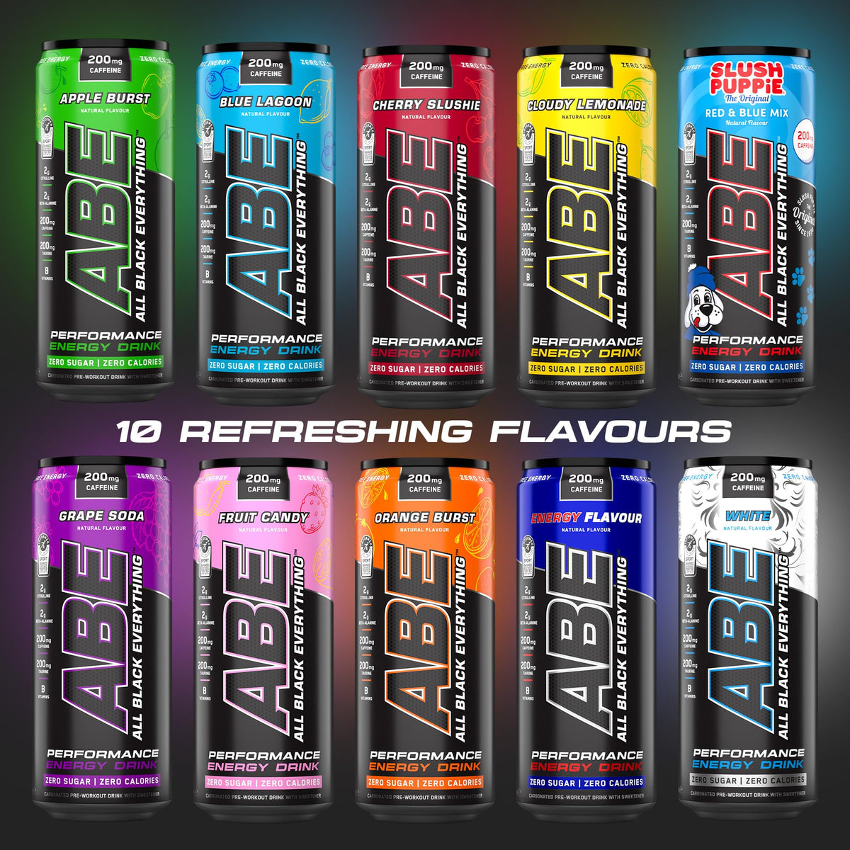 Applied Nutrition ABE Pre-Workout RTD | Sugar-Free Carbonated Drink | 330ml x 12