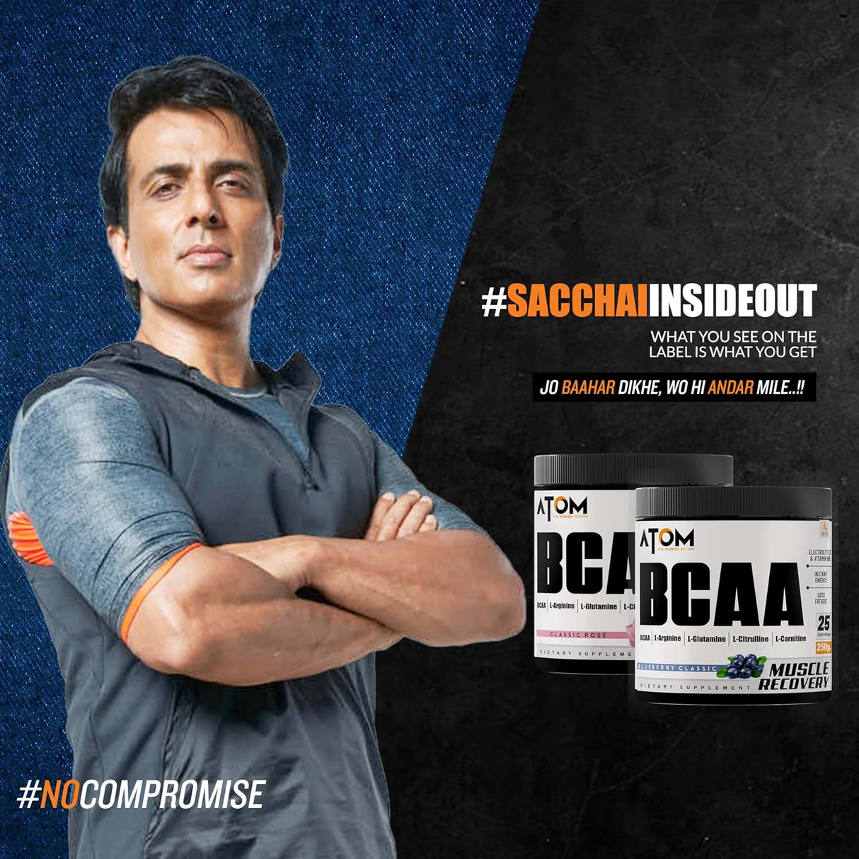 AS-IT-IS ATOM BCAA with L-arginine, L-Carnitine, L-Citrulline - 25 Servings