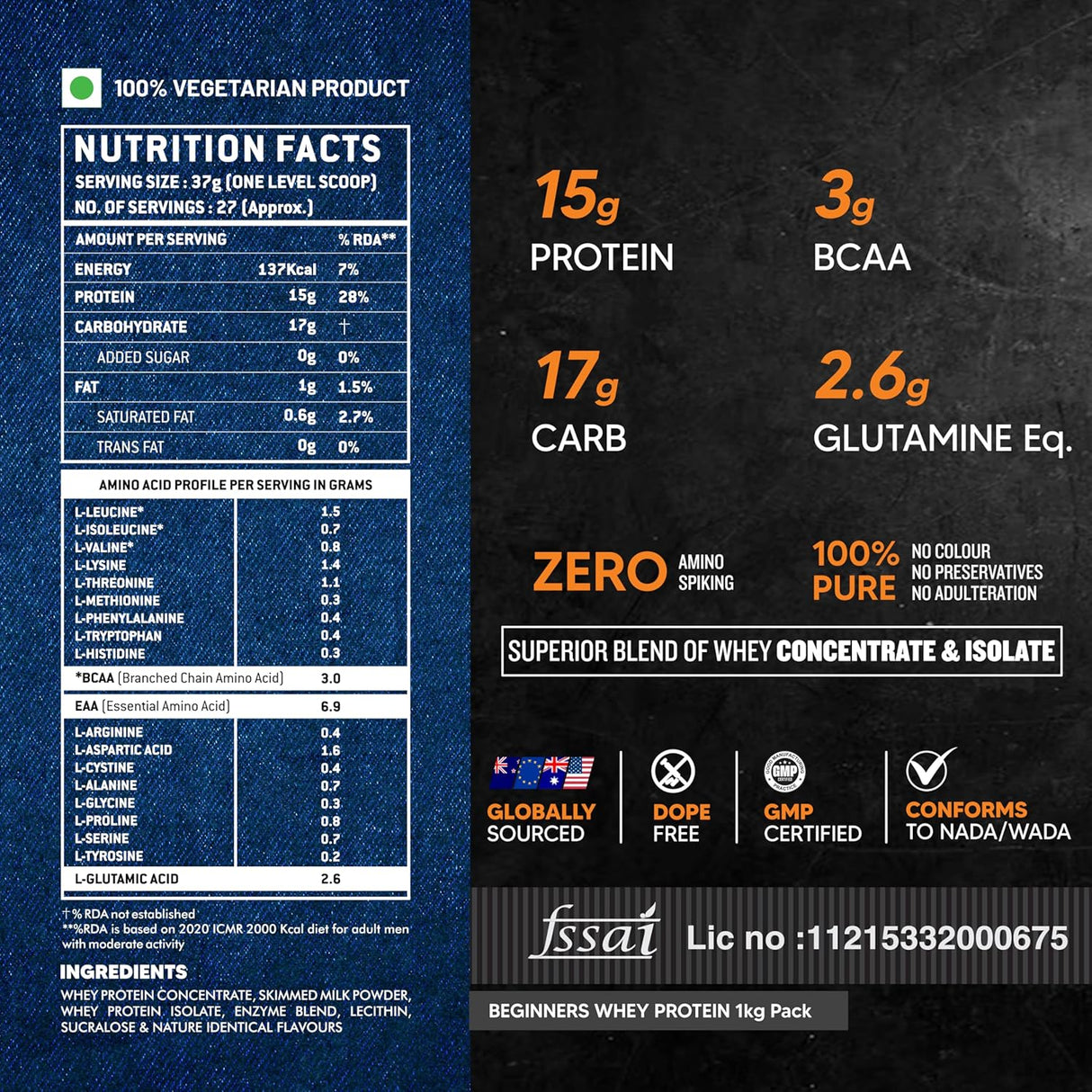 AS-IT-IS ATOM Beginners Whey Protein | Accelerates Muscle-building | Increases Body Strength  - 1 Kg