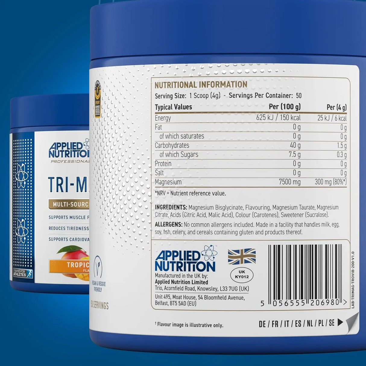 Applied Nutrition Tri-Magnesium | Multi-Source Magnesium | 200g (50 Servings)