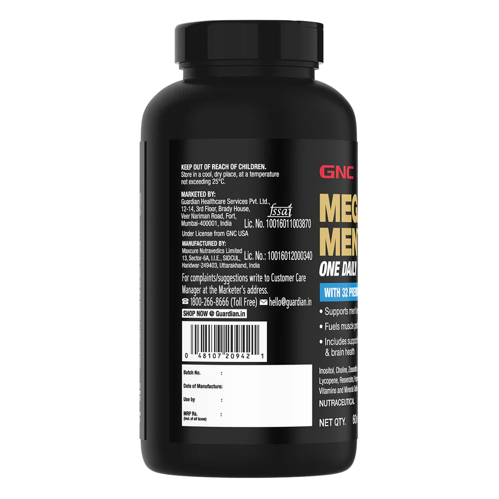 GNC Mega Men One Daily Multivitamin, 60 Tablets - Nutristar