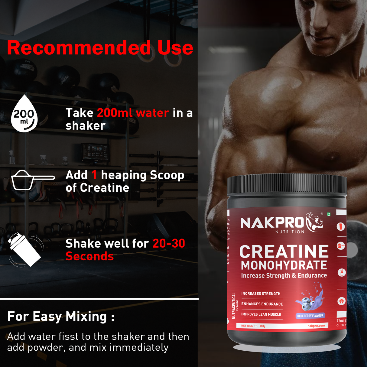 NAKPRO Creatine Monohydrate Jar 100 G