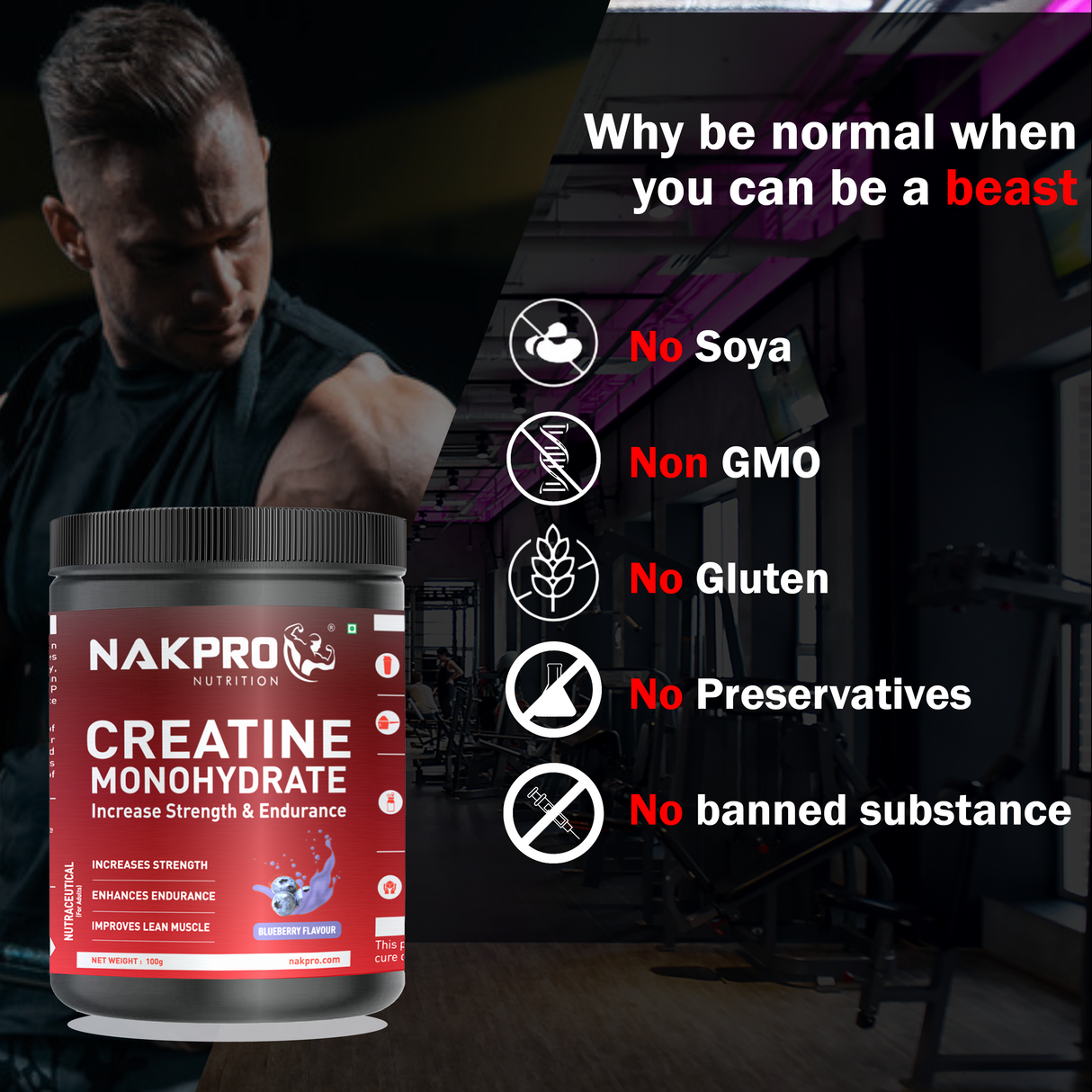 NAKPRO Creatine Monohydrate Jar 100 G
